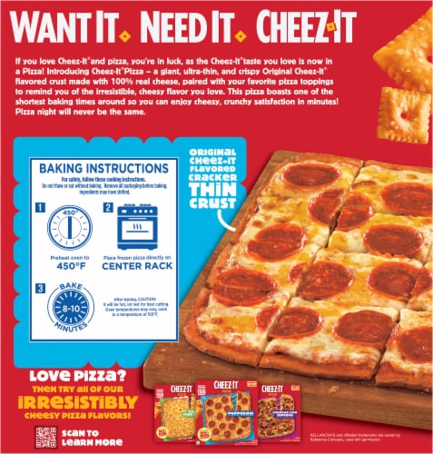 Cheez-It® Original Pepperoni Frozen Pizza Perspective: back