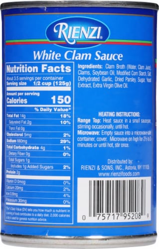 Rienzi® White Clam Sauce Perspective: back