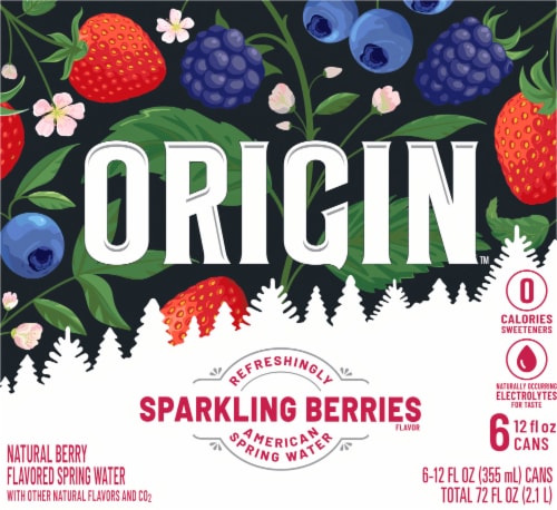 Origin™ Sparkling Berries Spring Water Pack Perspective: back