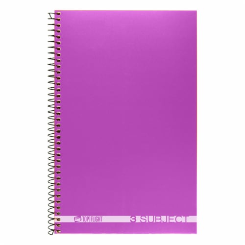 Top Flight Boss College Ruled 3-Subject Notebook - 108 Sheets - Assorted Perspective: back