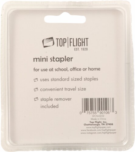 Top Flight Standard Size Staples + Mini Stapler Perspective: back