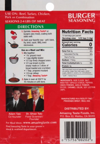 Amazing Taste® Burger Seasoning Perspective: back
