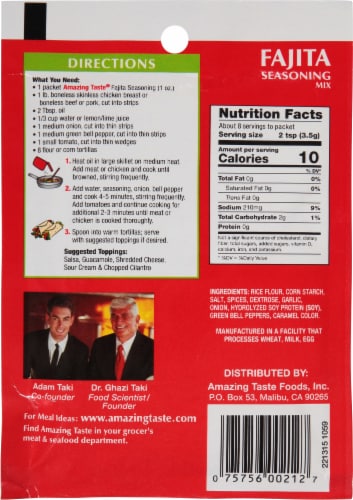 Amazing Taste Fajita Seasoning Mix Perspective: back