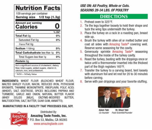 Amazing Taste® Turkey and Poultry Seasoning Perspective: back