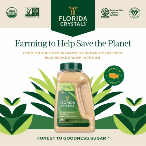 Florida Crystals Regenerative Organic Raw Cane Sugar Jug Perspective: back