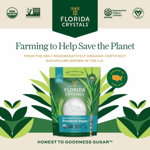Florida Crystals Regenerative Organic Powdered Raw Cane Sugar Perspective: back