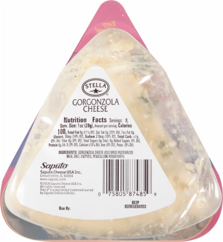Stella Gorgonzola Cheese Wedge Perspective: back