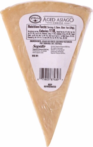 Stella® Aged Asiago Cheese Wedge Perspective: back