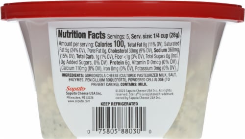 Stella® Gorgonzola Cheese Crumbles Perspective: back