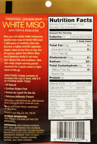 San-J White Miso with Tofu Perspective: back