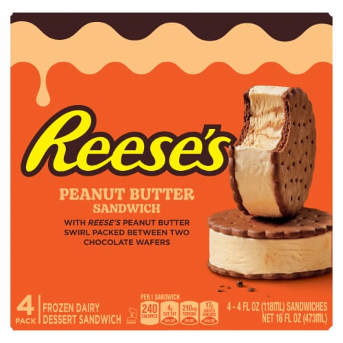 Reese's Frozen Dairy Dessert Sandwich Peanut Butter Perspective: back