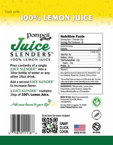 Pompeii Juice Slenders™ Lemon Juice Perspective: back