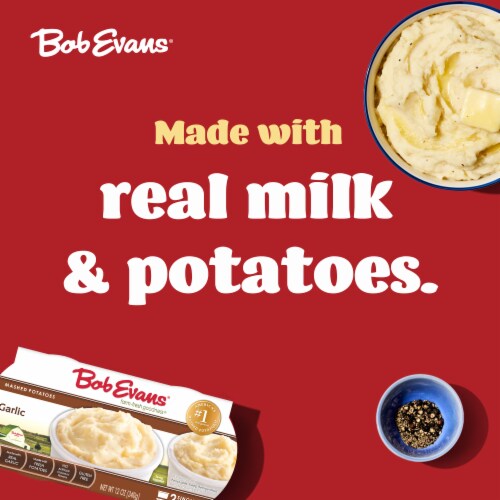 Bob Evans Garlic Mashed Potatoes Single Serve Perspective: back