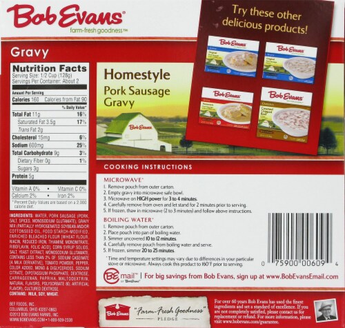 Bob Evans Homestyle Pork Sausage Gravy 2 Ct 5 Oz Ralphs