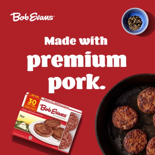 Bob Evans Hot Pork Sausage Patties Family Pack Perspective: back