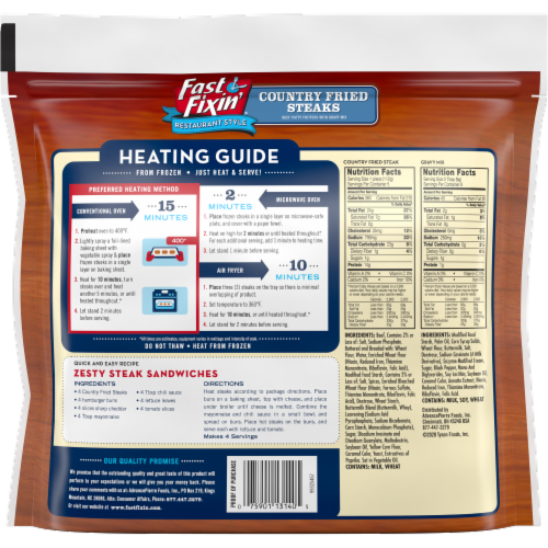 Fast Fixin' Restaurant Style Country Fried Steaks with Country Gravy Mix Perspective: back