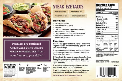 Steak-Eze Thinly Sliced & Shaped Angus Philly Beef Steaks Perspective: back
