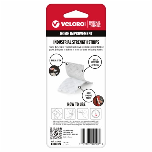 VELCRO® Brand Industrial Strength Heavy Duty Stick On Strips Perspective: back