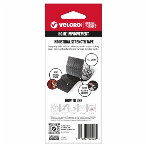 Velcro® Industrial Strength Tape - Black, 1 ct - Smith's Food and Drug