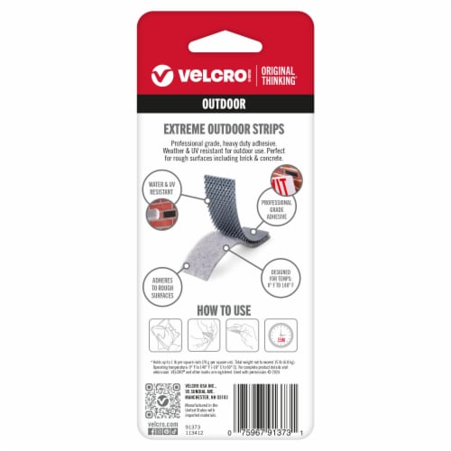 VELCRO® Brand Industrial Strength Strips - 2 Pack - Black Perspective: back
