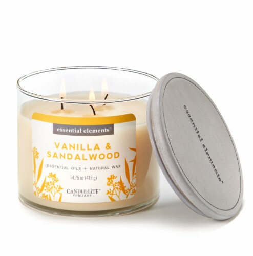 Essential Elements® Vanilla + Sandalwood Candle Perspective: back