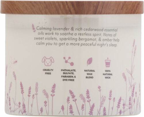Essential Elements® Lavender + Cedarwood Candle Perspective: back