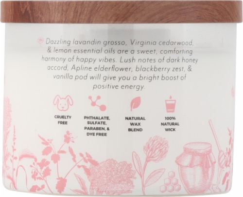 Essential Elements® Elderflower & Honey Jar Candle Perspective: back