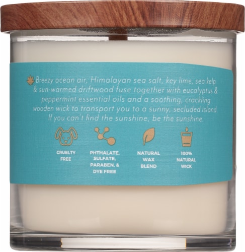 Candle-lite® Essential Elements® Wooden Wick Seize the Day Jar Candle - Sea Salt and Driftwood Perspective: back