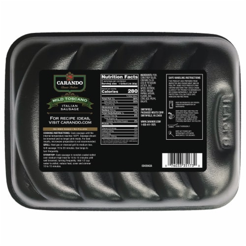 Carando Mild Toscano Italian Sausage Links Perspective: back