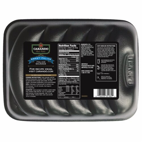 Carando Sweet Italian Sausage Perspective: back