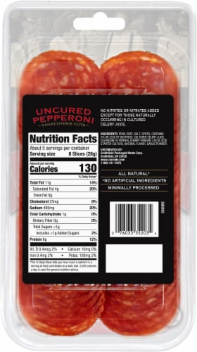 Carando® Uncured Sliced Pepproni Perspective: back