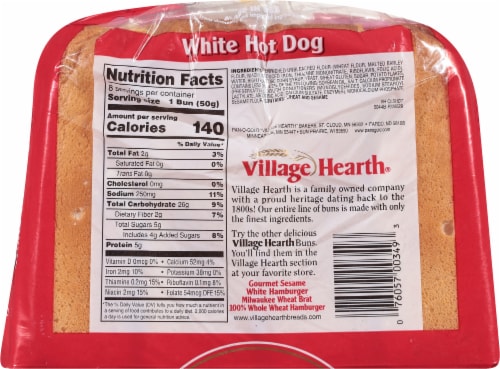 Village Hearth® Classic White Hot Dog Buns Perspective: back