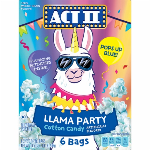 Act Ii Llama Party Cotton Candy Flavored Microwave Popcorn Perspective: back