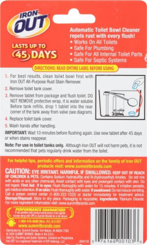 Iron Out® Automatic Toilet Bowl Cleaner Perspective: back