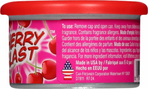 Little Trees® Cherry Blast™ Scented Fiber Can® Air Freshener Perspective: back