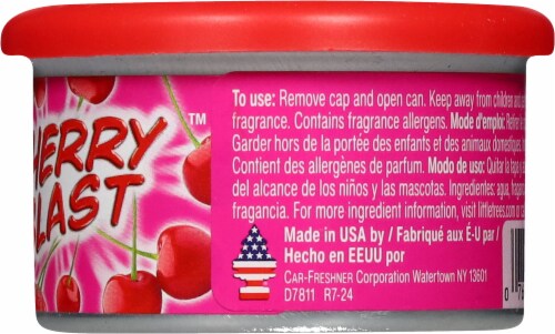 Little Trees® Cherry Blast™ Scented Fiber Can® Air Freshener Perspective: back