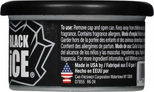 Little Trees® Black Ice® Fiber Can® Air Freshener Perspective: back