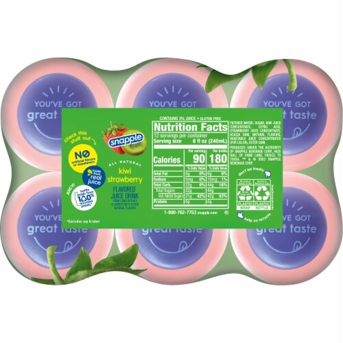 Snapple Kiwi Strawberry Juice Drink Perspective: back