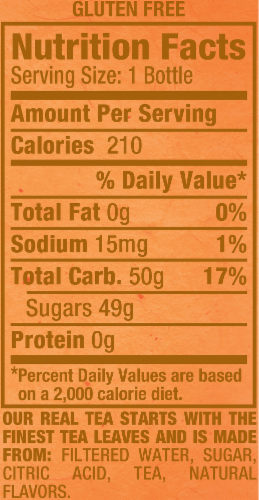 Snapple® Peach Iced Tea Drink Perspective: back