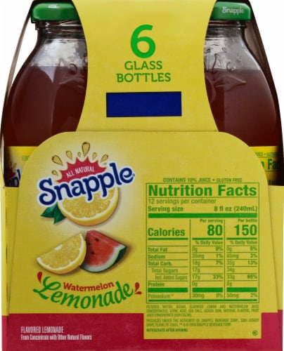 Snapple Watermelon Lemonade 6 Count Perspective: back