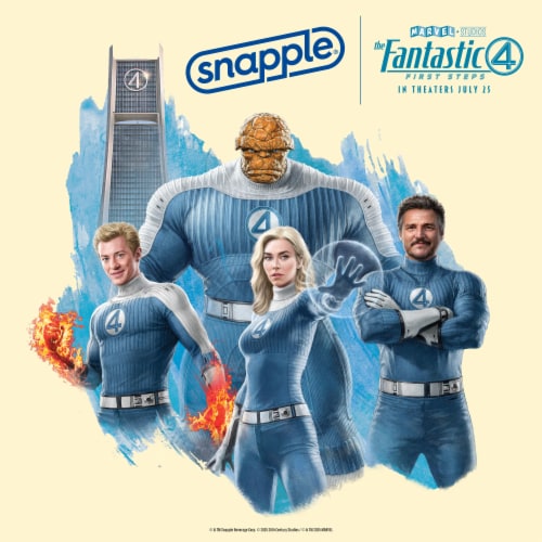 Snapple Kiwi Strawberry The Fantastic Four: First Steps Limited Edition Juice Drink Bottle Perspective: back