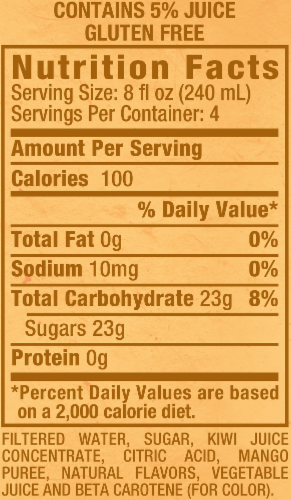 Snapple Mango Madness Juice Drink Perspective: back