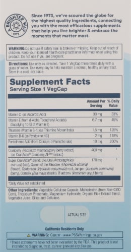 Solaray® Super CranActin® Urinary Tract Health Capsules 400mg Perspective: back