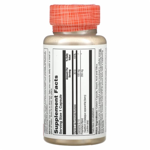 Solaray Pure CoQ-10 Capsules 100mg Perspective: back
