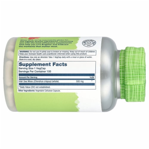 Solaray Irish Sea Moss Veg Capsule Perspective: back