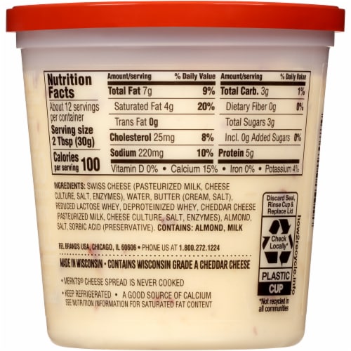 Merkts Swiss Almond Spreadable Cheese Cup Perspective: back