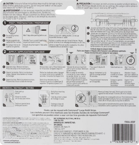 Command® White Curtain Rod Hooks Perspective: back