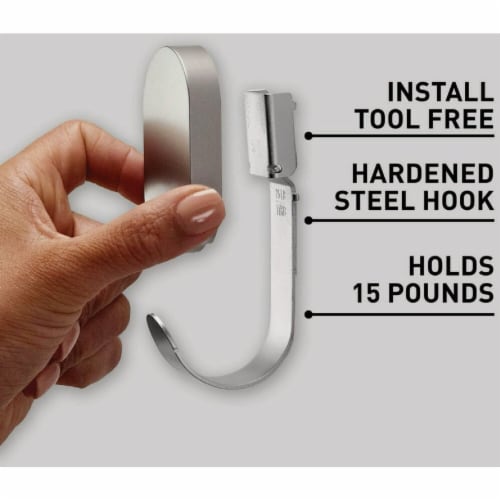 3M Claw 25 Lb. Silver Drywall Hook 3DH25SLV-1ES Perspective: back