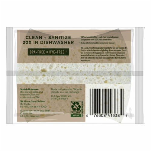 Scotch-Brite® Greener Clean™ Non-Scratch Scrub Sponges Perspective: back