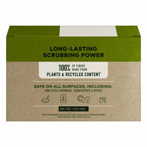Scotch-Brite® Greener Clean™ Non-Scratch Scrub Sponges Perspective: back